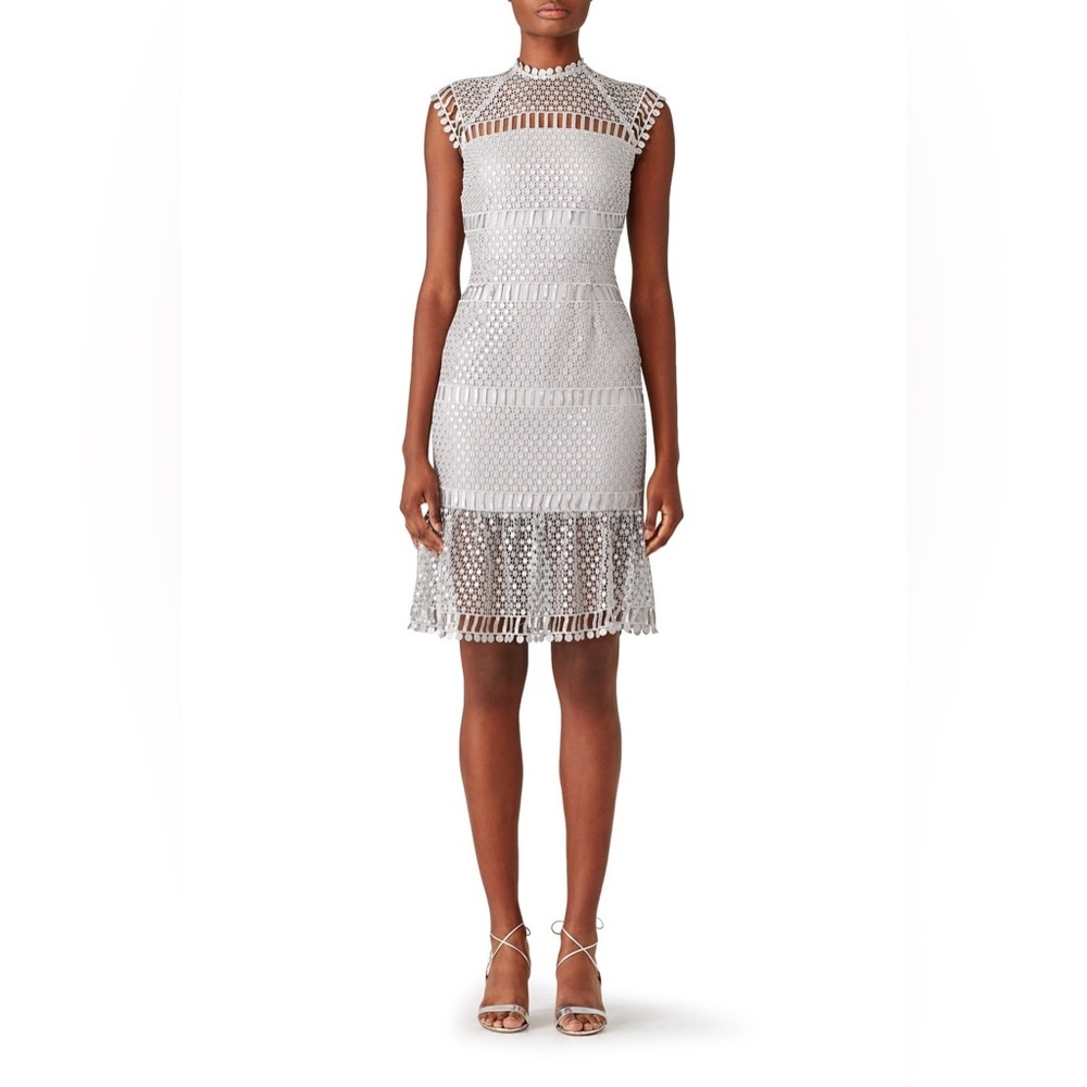 SAYLOR Elegant Silver Party Dress